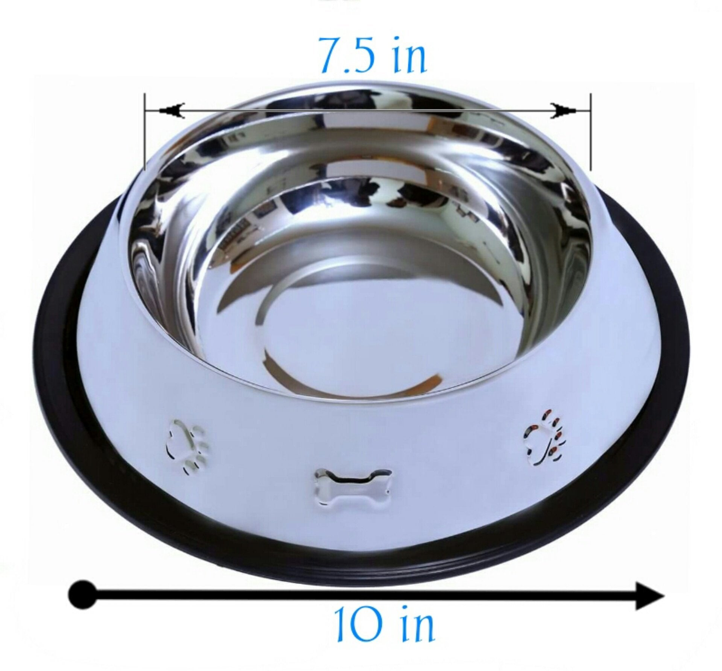 Mr. Peanut's Etched Food Grade Stainless Steel Dog Bowls