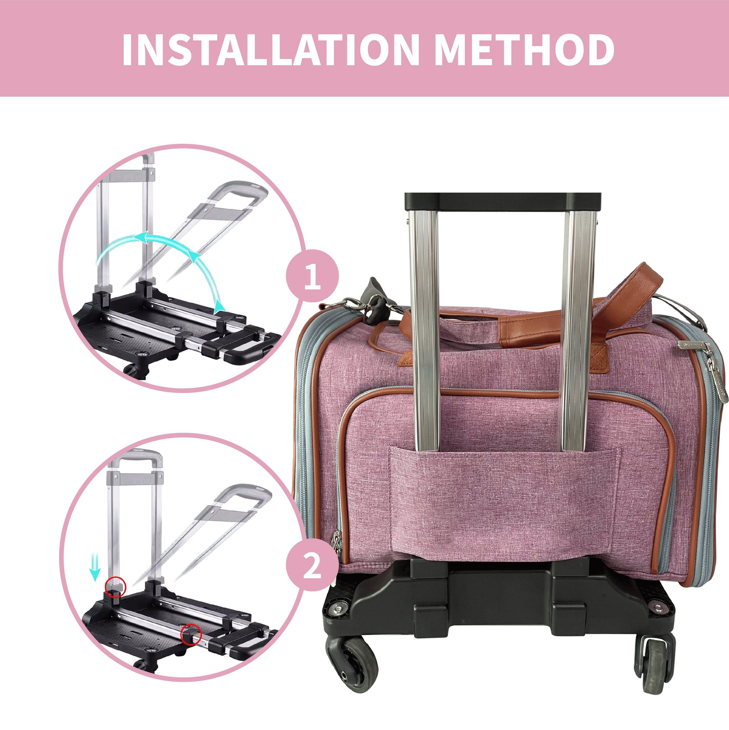 Mr. Peanut's Spinner Wheelbase Luggage Cart for Pet Carriers