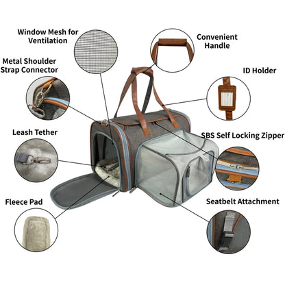 Mr. Peanut's Gold Series Big Apple Size Expandable Pet Carrier