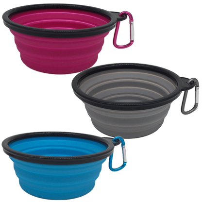 Mr. Peanut's Collapsible Silicone Bowls with Carabiner Clips, 3-Pack