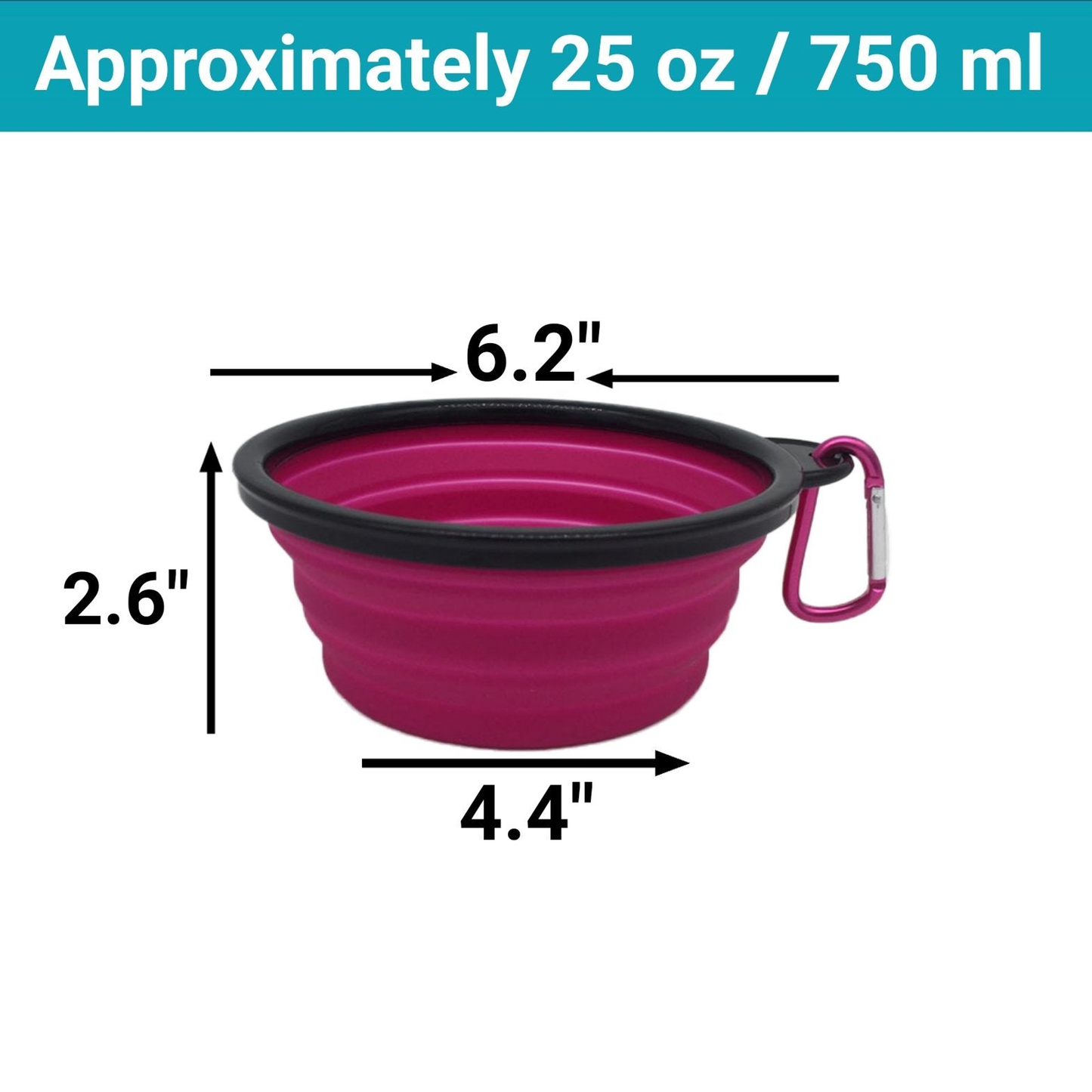 Mr. Peanut's Collapsible Silicone Bowls with Carabiner Clips, 3-Pack