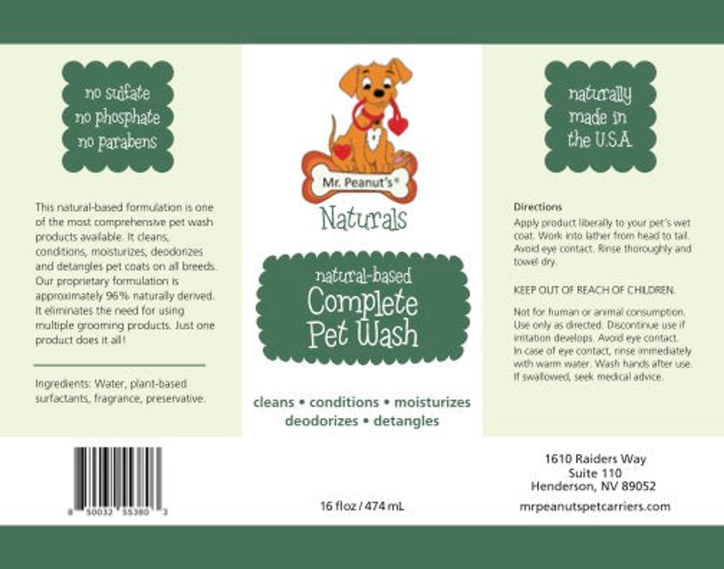 Mr. Peanut's Naturals 5-in-1 Organic Dog Shampoo & Conditioner
