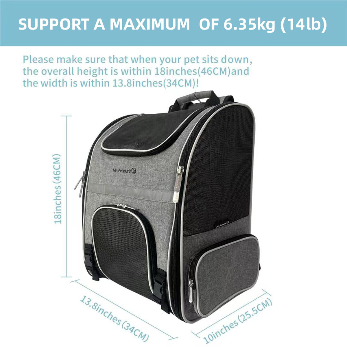 Mr. Peanut's Malibu Series Backpack Pet Carrier Stroller