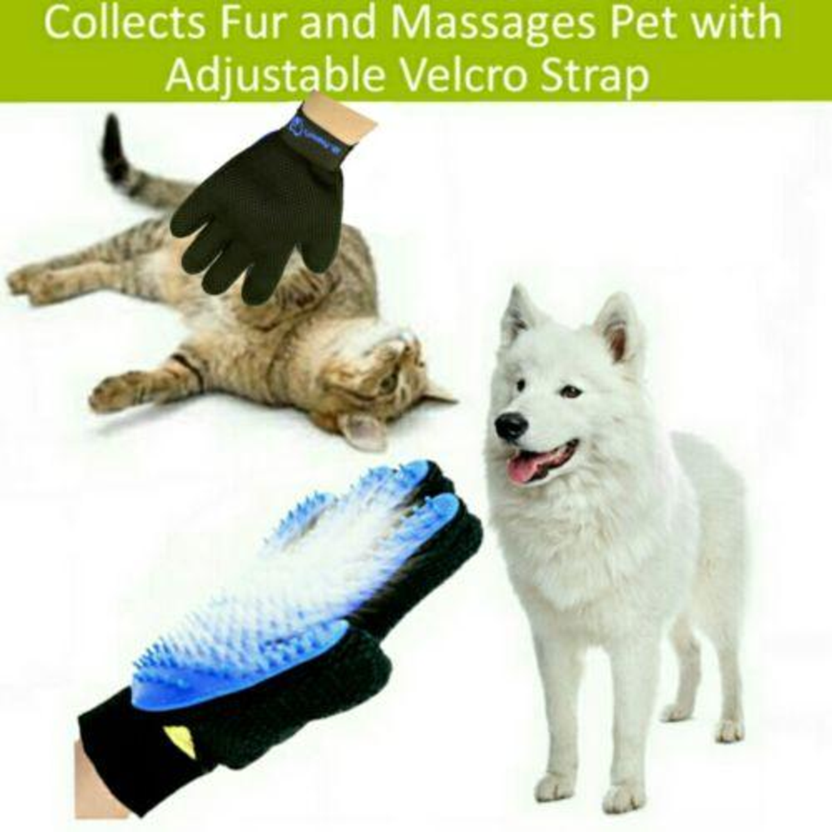 Mr. Peanut's Pet Grooming Gloves with 259 Silicone Pins