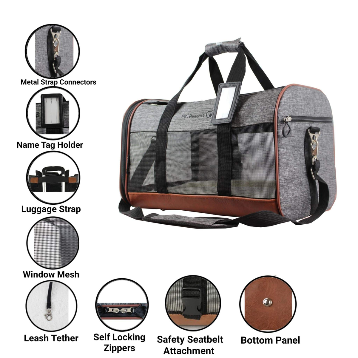 Mr. Peanut's Rhodium Series Mini Soft-Sided Pet Carrier