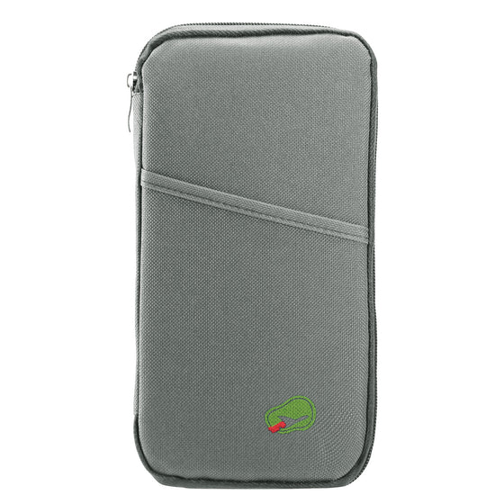 Gray travel passport wallet front view