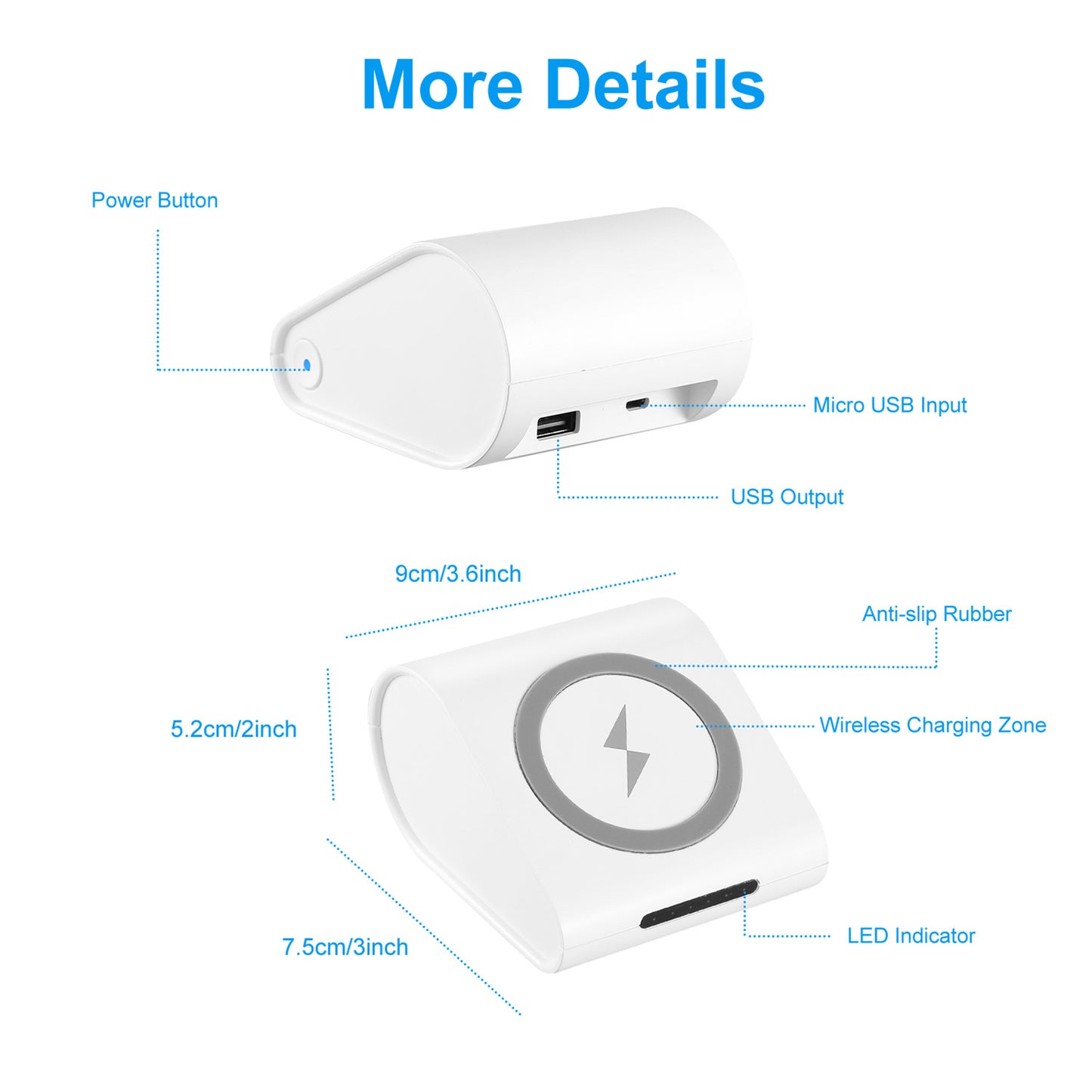 10400mAh Qi Wireless Power Bank for iPhone Galaxy