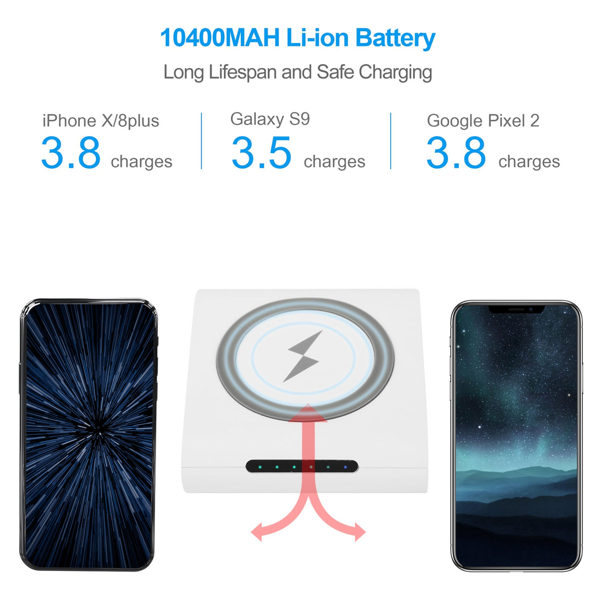 Wireless power bank back view