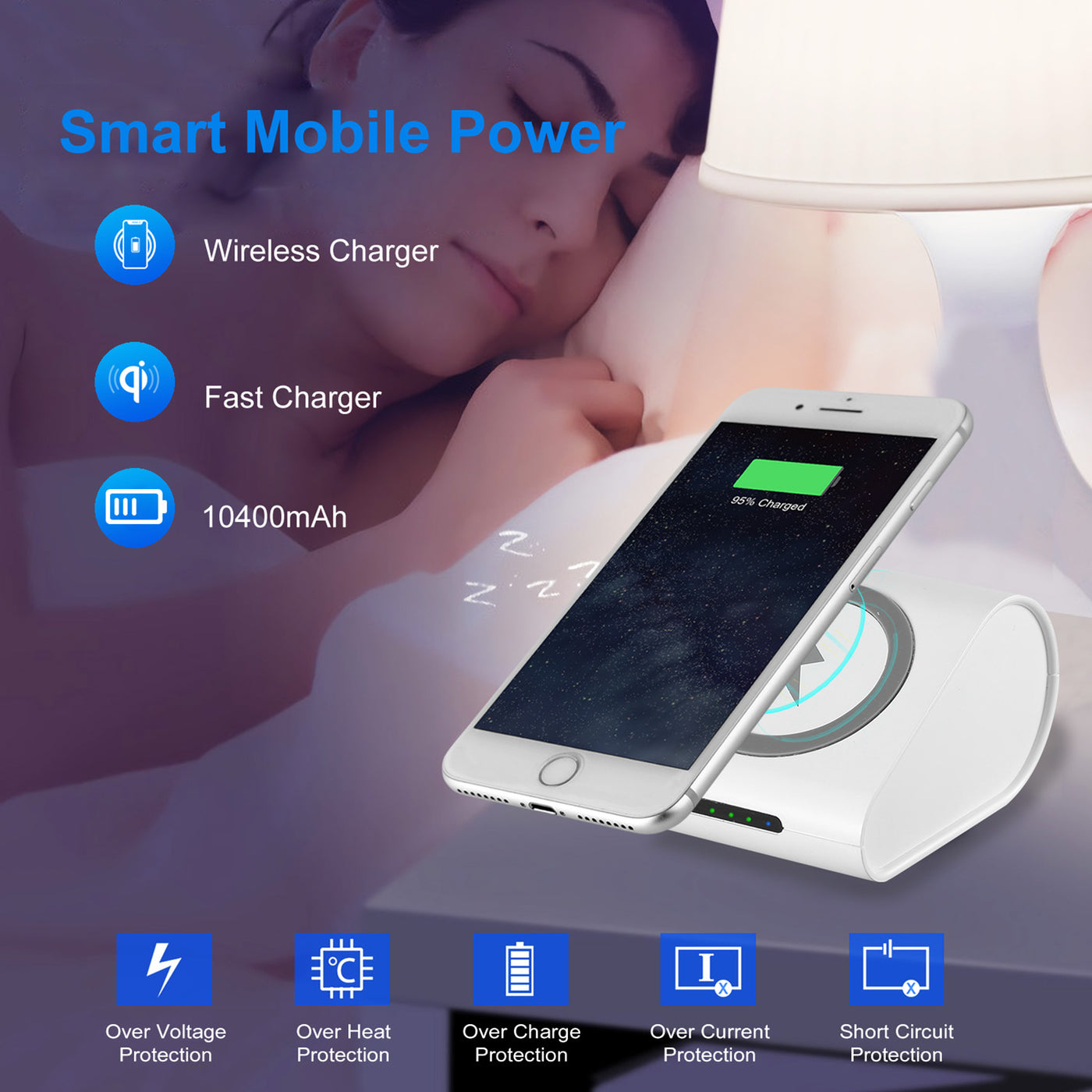 Wireless power bank charging iPhone