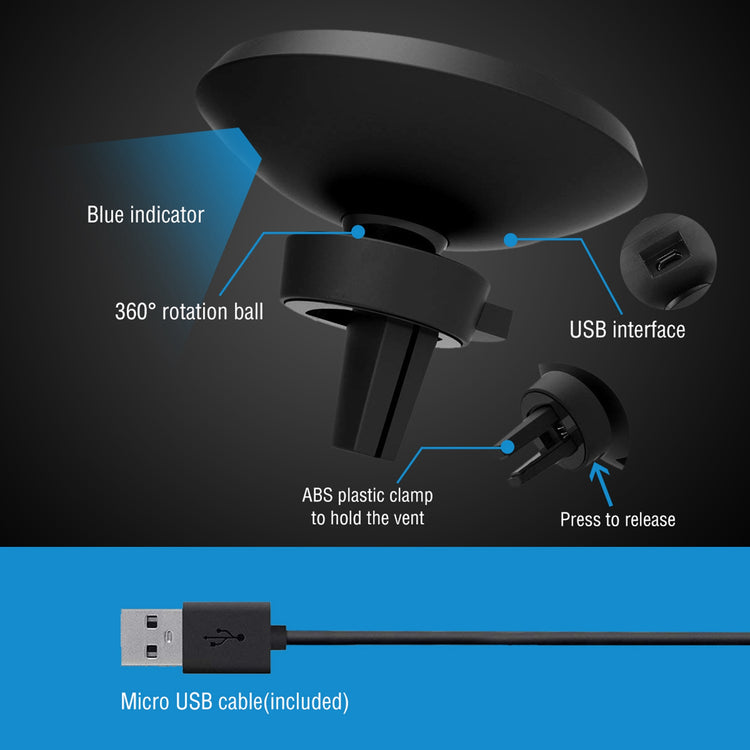 Magnetic Qi Wireless Car Charger Mount