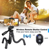 Flexible phone tripod with bendable legs, front view