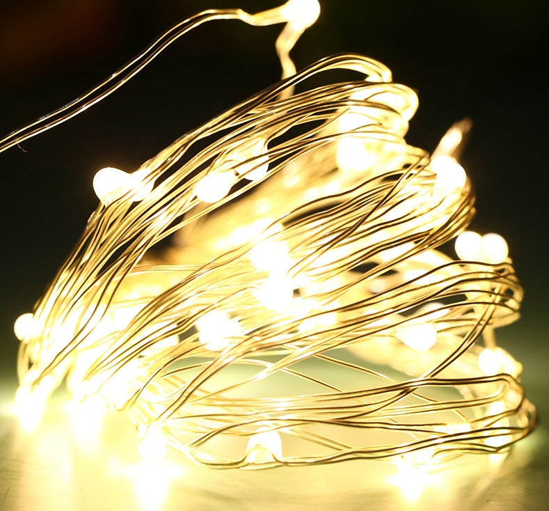 Warm white copper wire LED fairy lights, add-on option for the felt tree