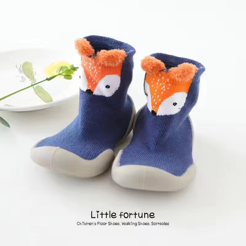 Cartoon Soft-Sole Cotton Baby Floor Socks Toddler Prewalker Shoes
