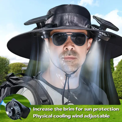 Solar Cooling Hat with USB Fan