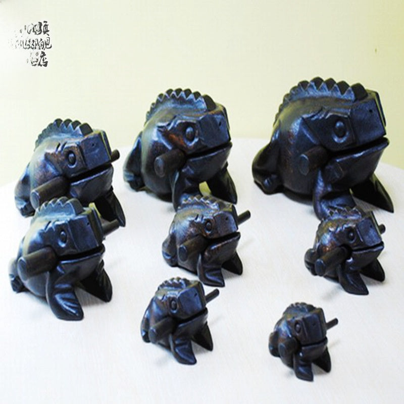 Hand-Carved Mango Wood Croaking Frog, additional photo 2
