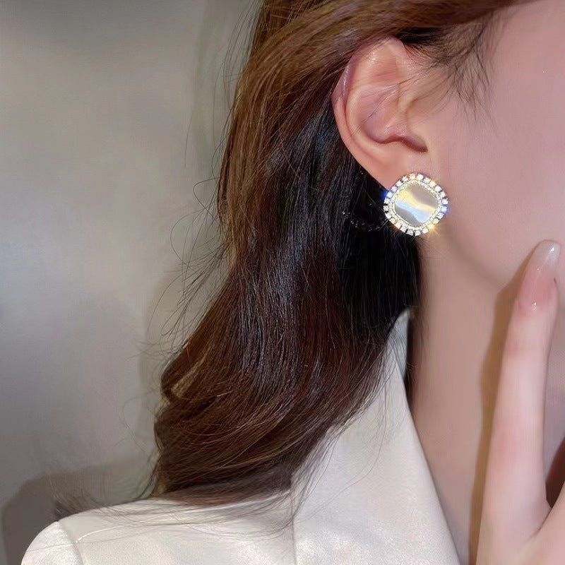 Geometric Cat Eye Stone Women's Earrings
