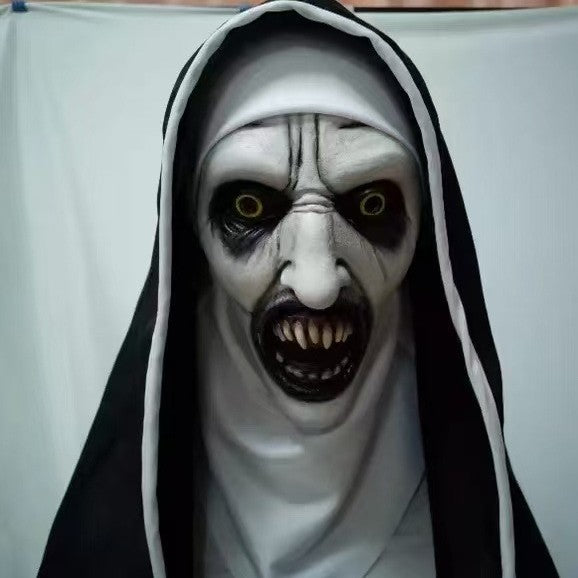 Horror Nun Latex Mask with Glow Effect