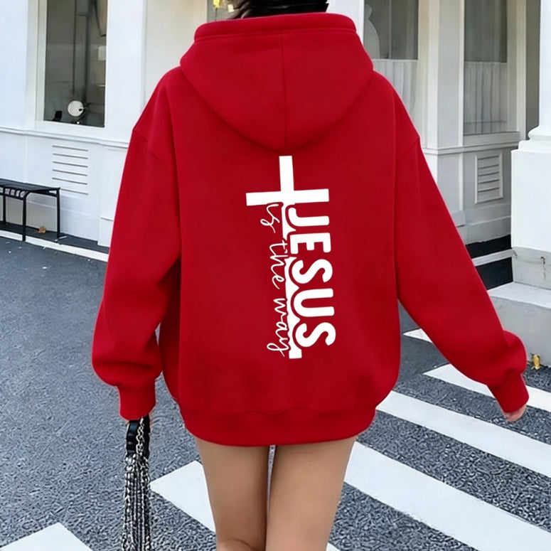 Letter Print Gothic Hoodie Oversized Couples Pullover