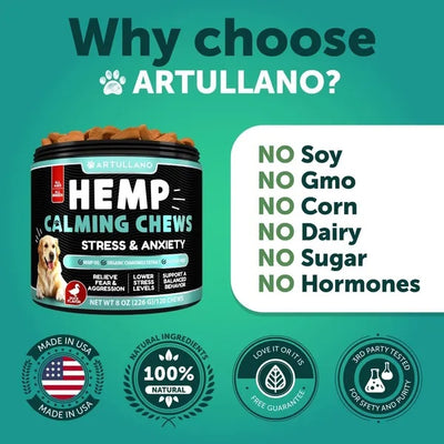 Hemp Calming Chews for Dogs Anxiety and Joint Support