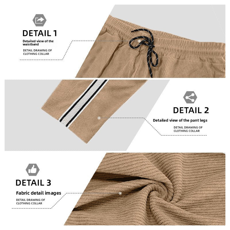 Men's loose fit patchwork corduroy pants, photo 2