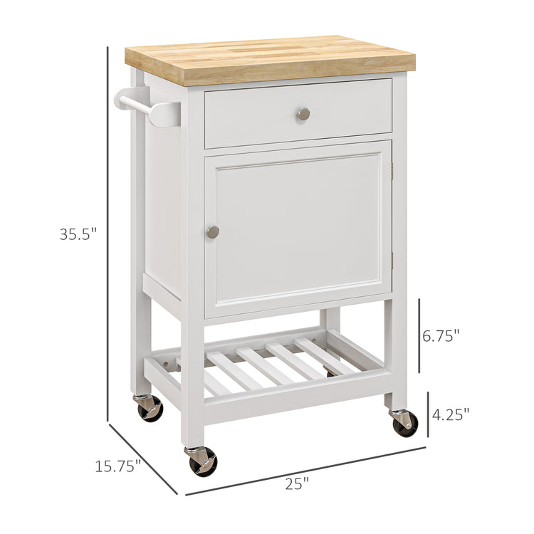 Kitchen island cart used as serving station