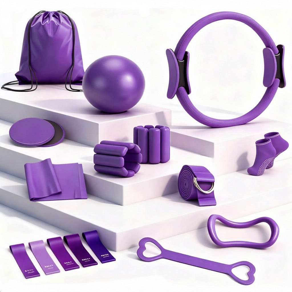 Multi-Piece Yoga Ring and Pilates Resistance Band Set