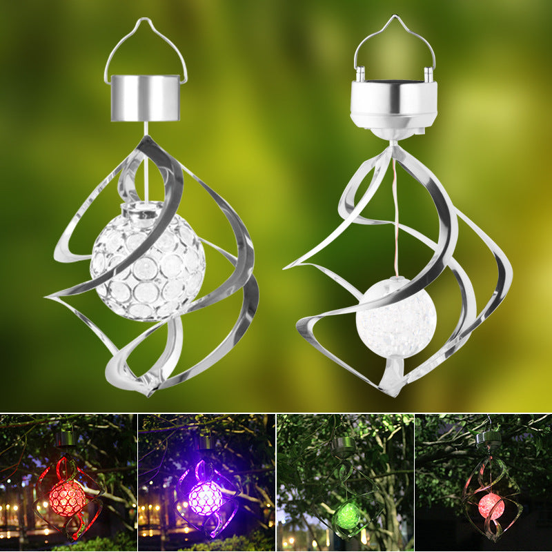 Solar Powered LED Wind Spinner Light