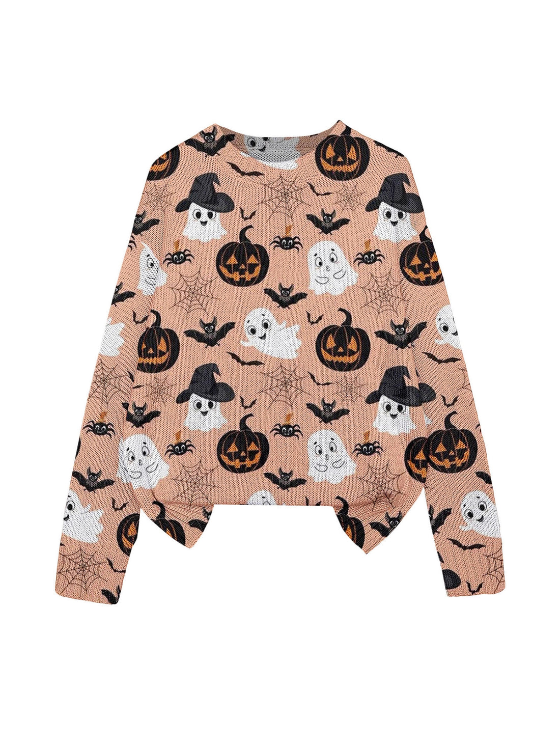 3D Print Halloween Round Neck Knitted Sweater