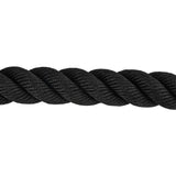 Battle rope coiled for storage