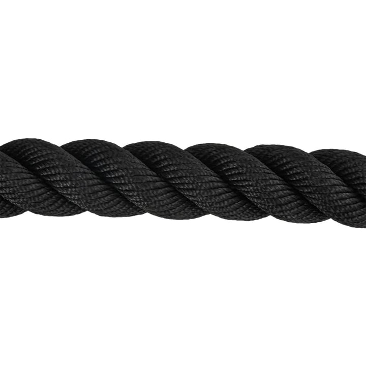 Battle rope coiled for storage