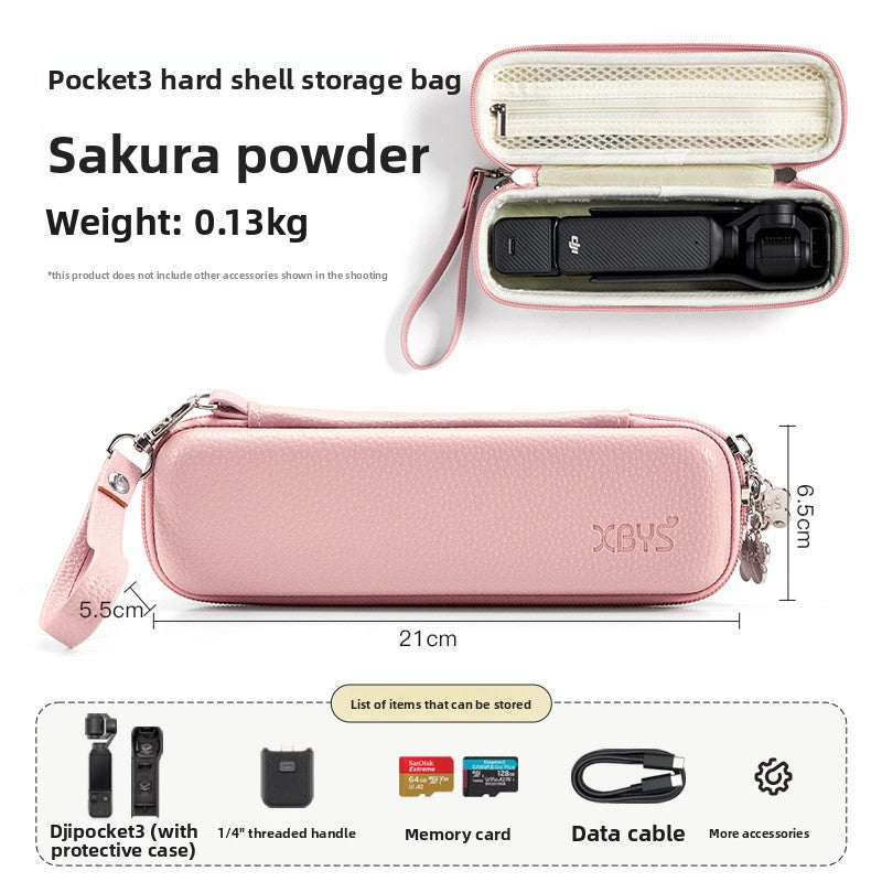 Hard-shell storage case for handheld gimbal action camera