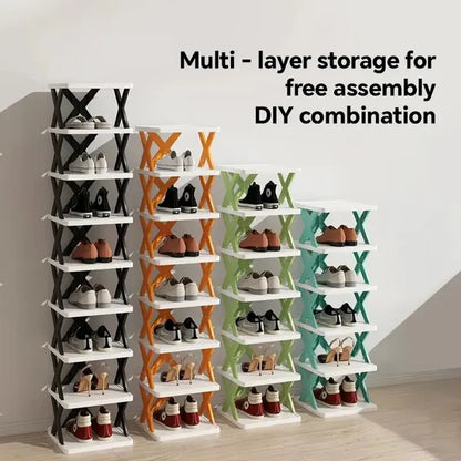 9 Pair Space Saving Vertical Shoe Rack