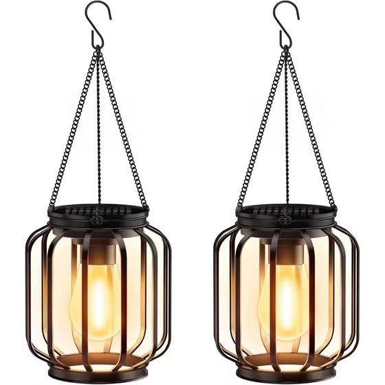 Amazon Solar Iron Lantern Lamp Retro Net Chandelier Outdoor Garden Courtyard Balcony Decorative Ambient Light product image 3