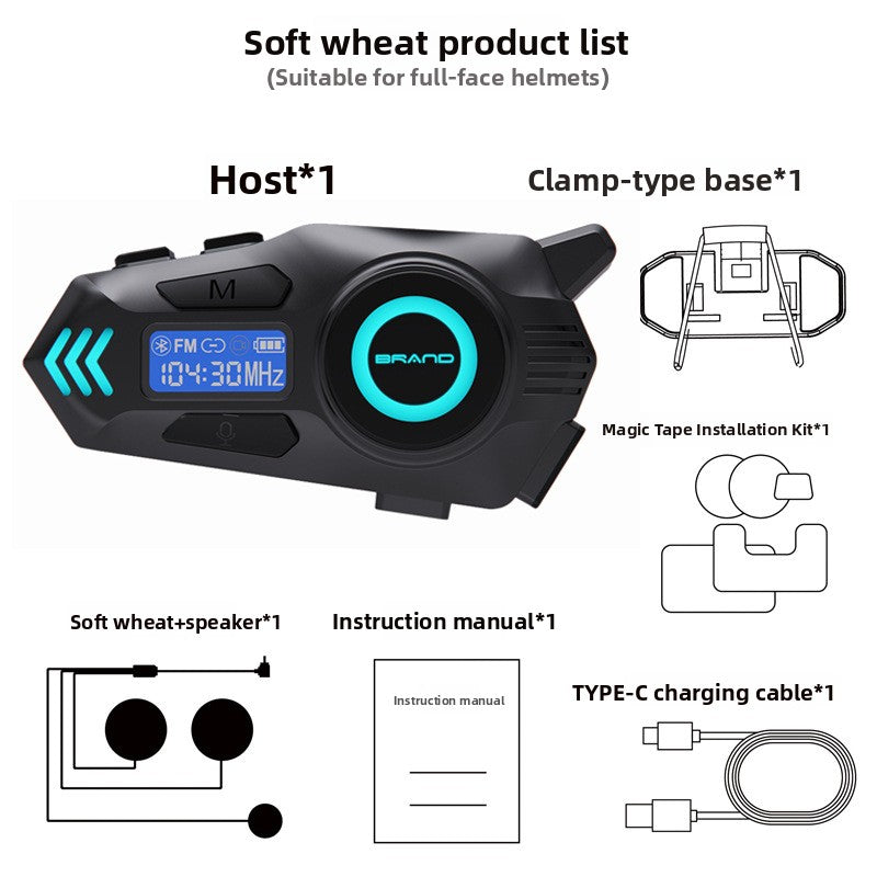 Professional Waterproof Noise Canceling Bluetooth Headset with Intercom Function