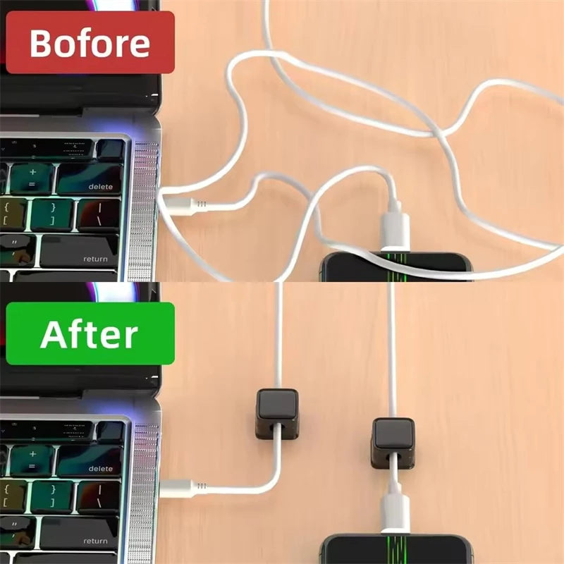 6Pcs Magnetic Cable Clip Winder Holder Adhesive Wire Keeper Cord Cable Organizer Usb Charging Cables Winder for Office Desktop