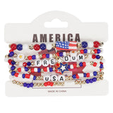 Red White Blue American Flag Bracelet