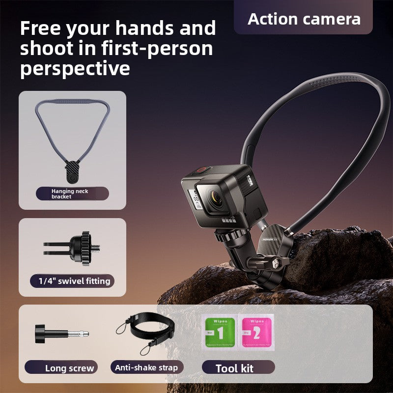 Magnetic Neck Hanging Phone Holder with Anti-Shake Strap
