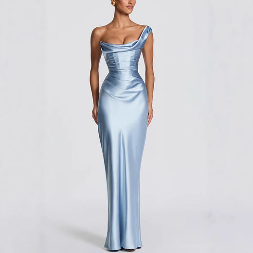 Off-Shoulder Satin Bodycon Dress Clothing & Accessories product image 1