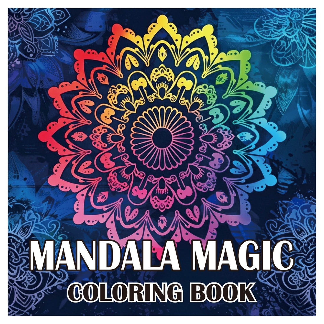 Square adult coloring book with mandala and fantasy designs, photo 8
