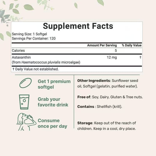 Astaxanthin Softgels 120 Capsules