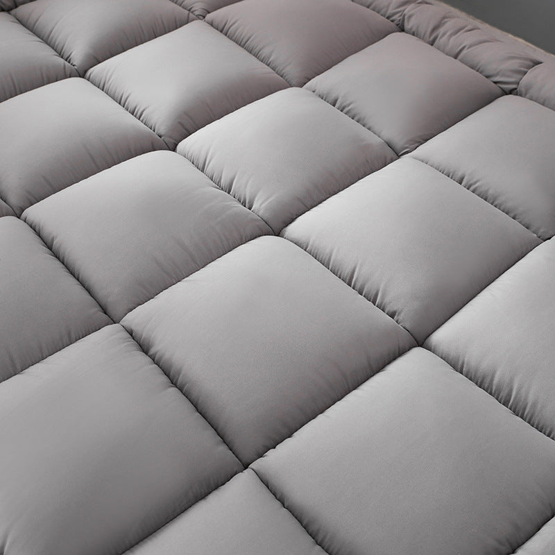 Plush 3D Quilted Velvet Mattress Topper Soft Dormitory Cushion