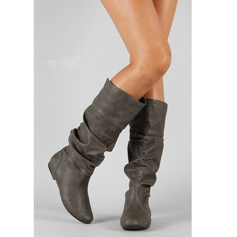 Womens Over the Knee Flat Boots Plus Size Inner Heightening Boots