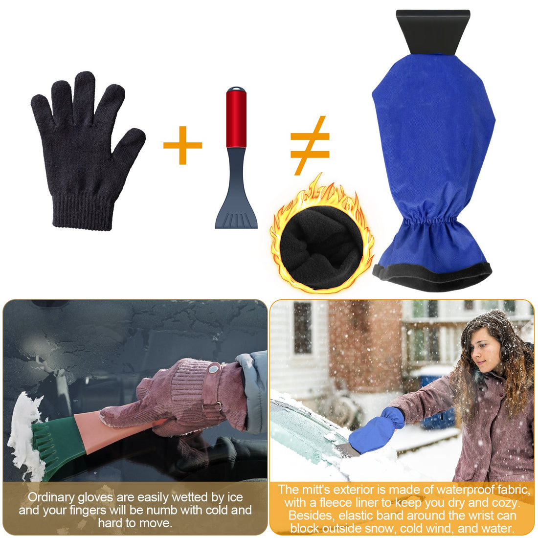 Ice scraper mitt feature callout image