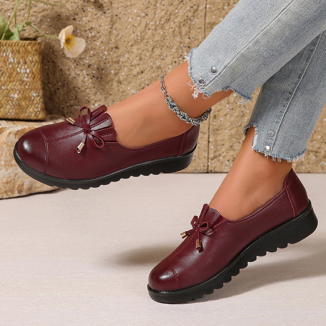 Women's microfiber flat slip-on walking shoes, photo 6