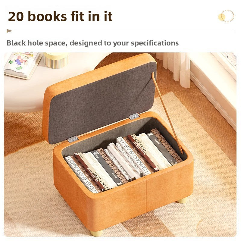 Multifunctional Storage Stool with Soft Seat