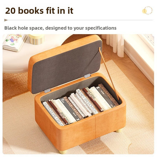 Multifunctional Storage Stool with Soft Seat