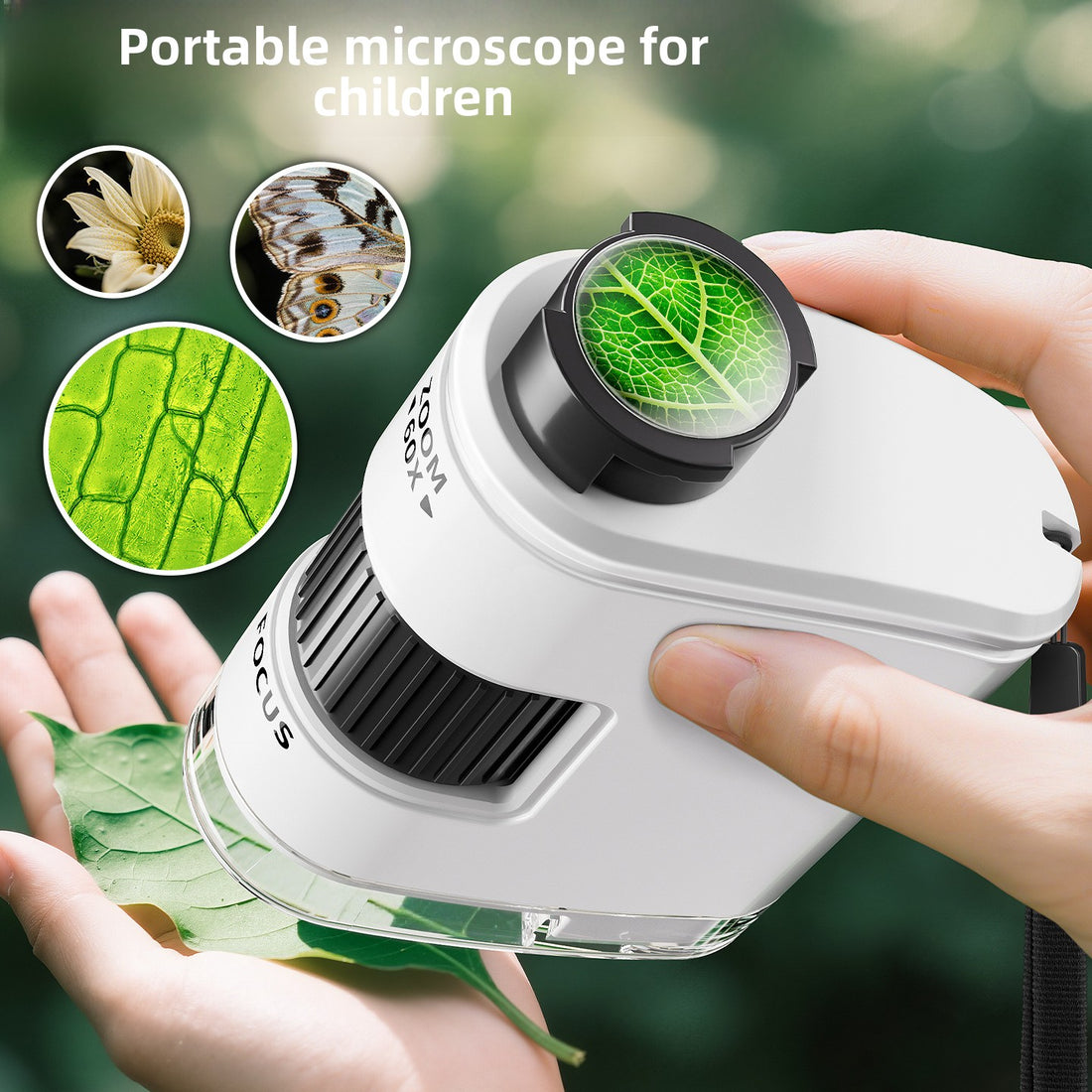 Portable Kids Microscope Science Kit with Phone Clip
