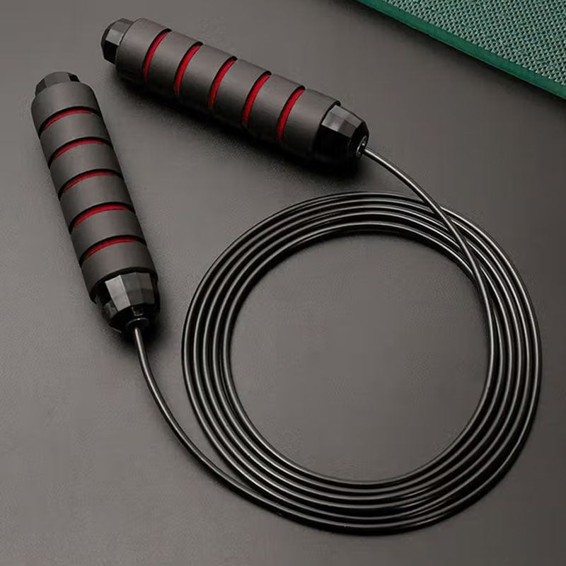 Adjustable Length Steel Wire Skipping Rope with Bearing System for Fitness Training