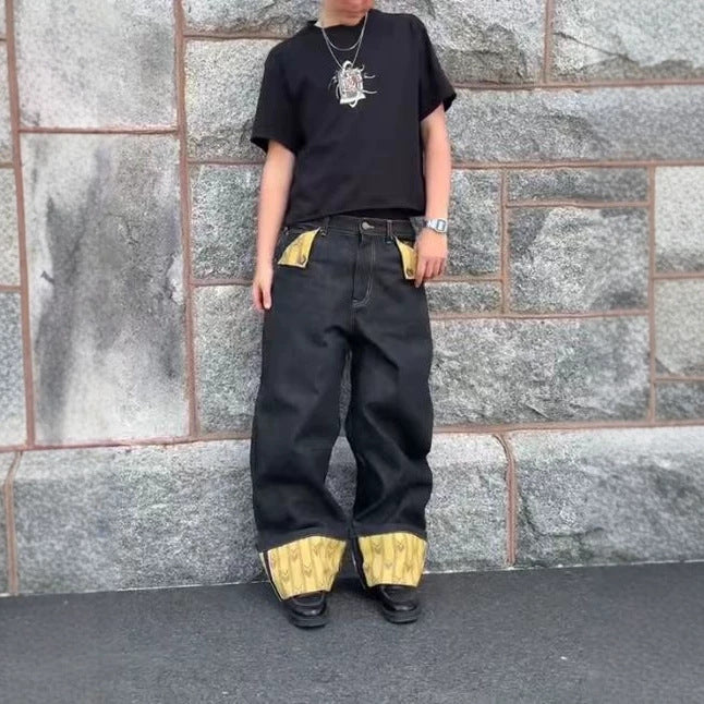 Men's Printed Stretch Denim Pants