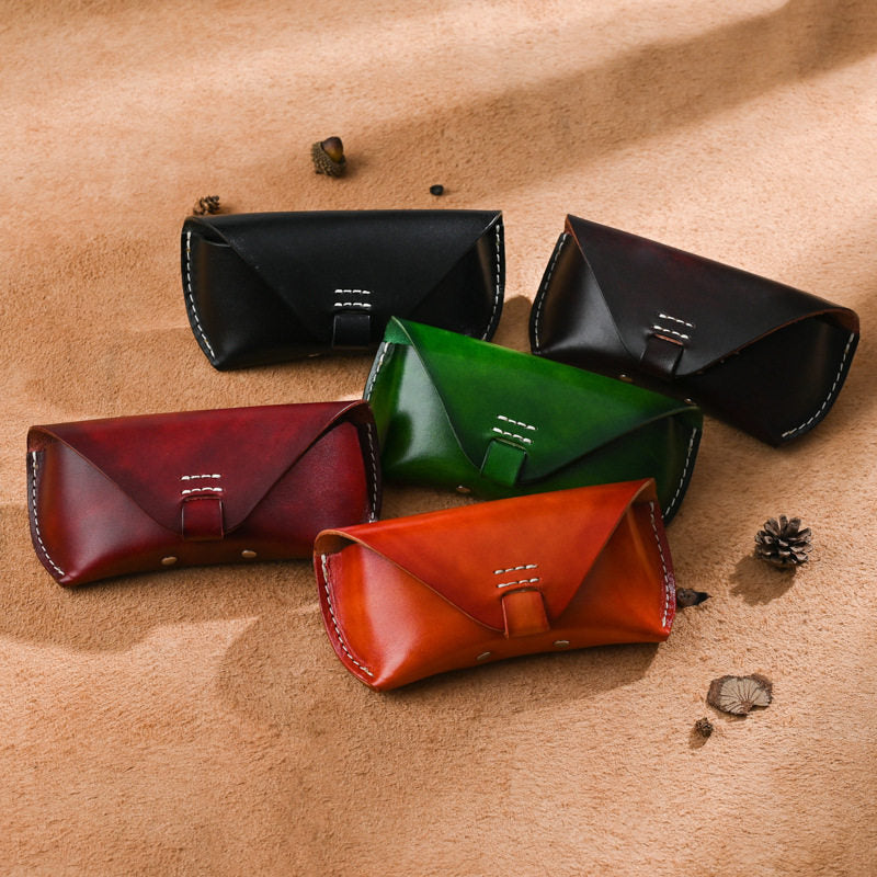 Retro genuine leather sunglasses and hats storage box